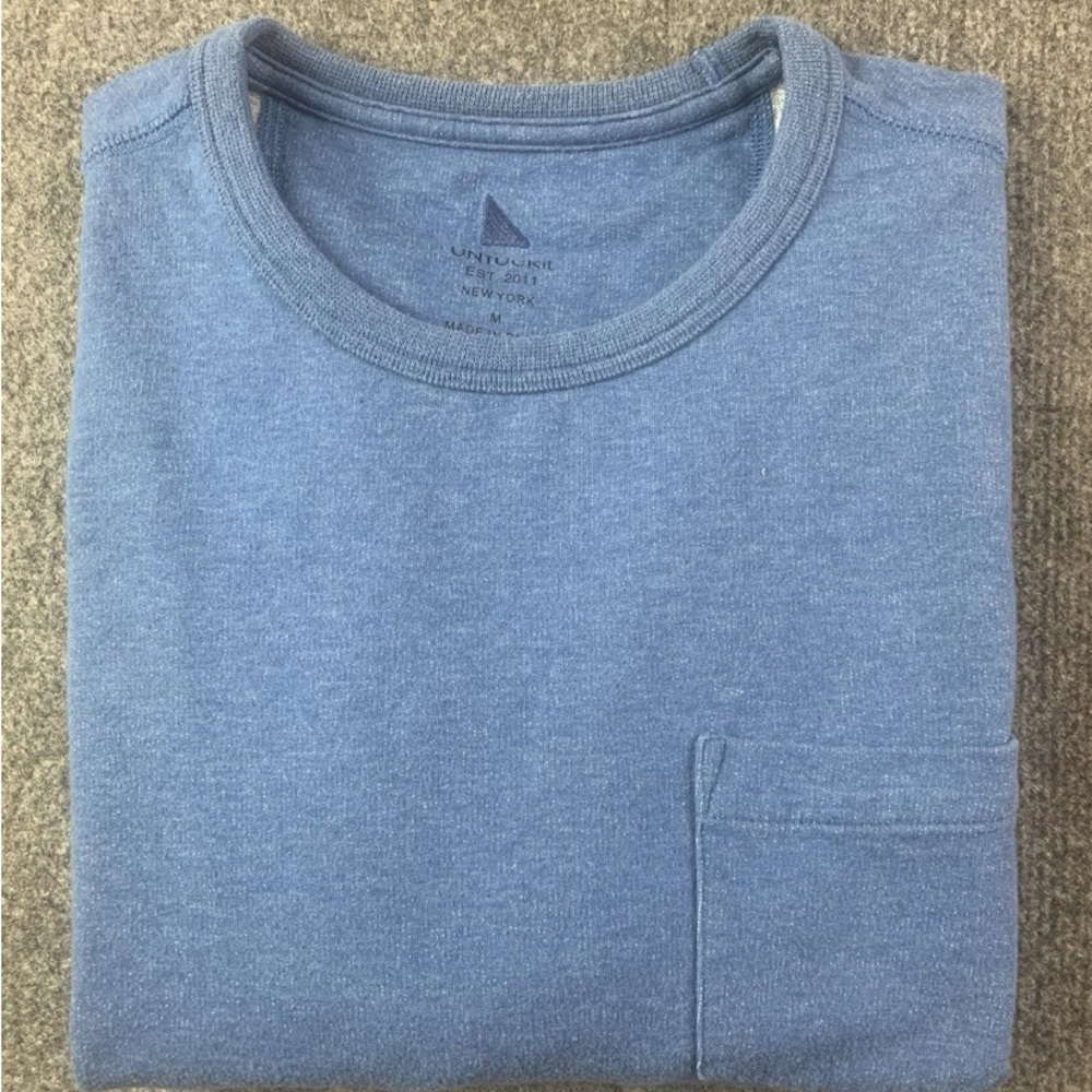 Untuckit Mens Cotton Blend Long Sleeve Crew Neck Sweatshirt Size M Blue